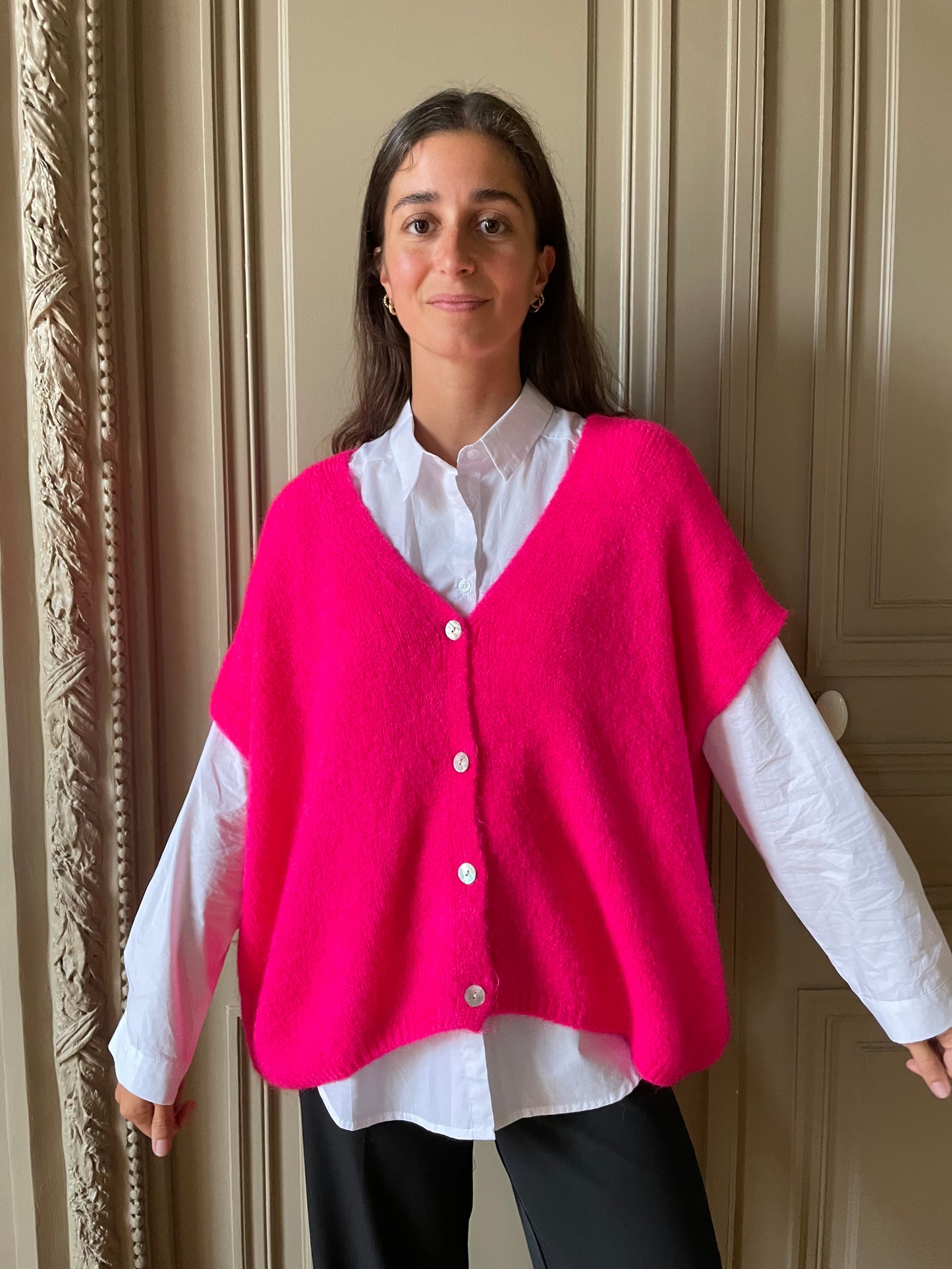 GILET SANS MANCHES ROSE FLASHY