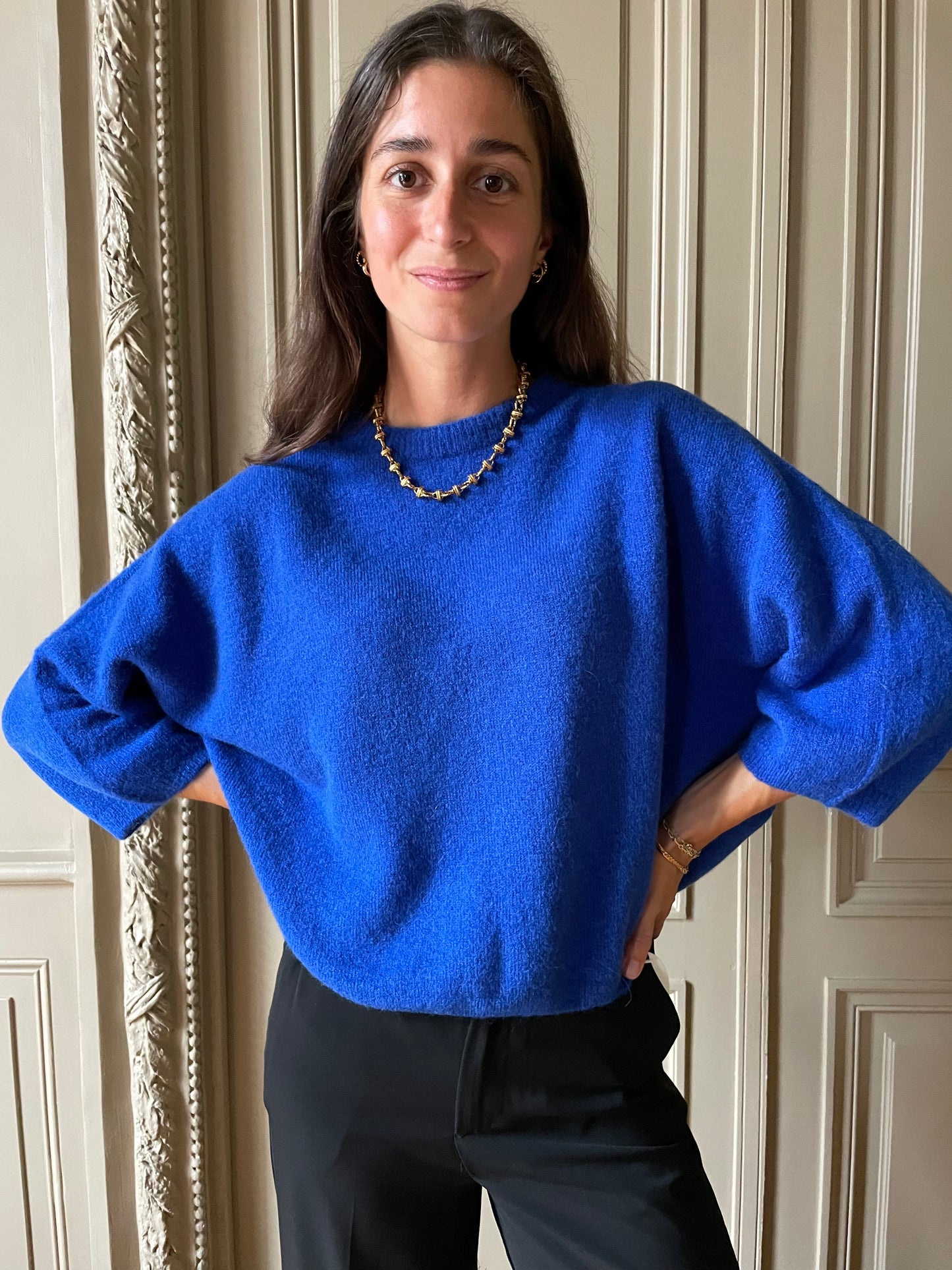 PULL SANS MANCHES BLEU