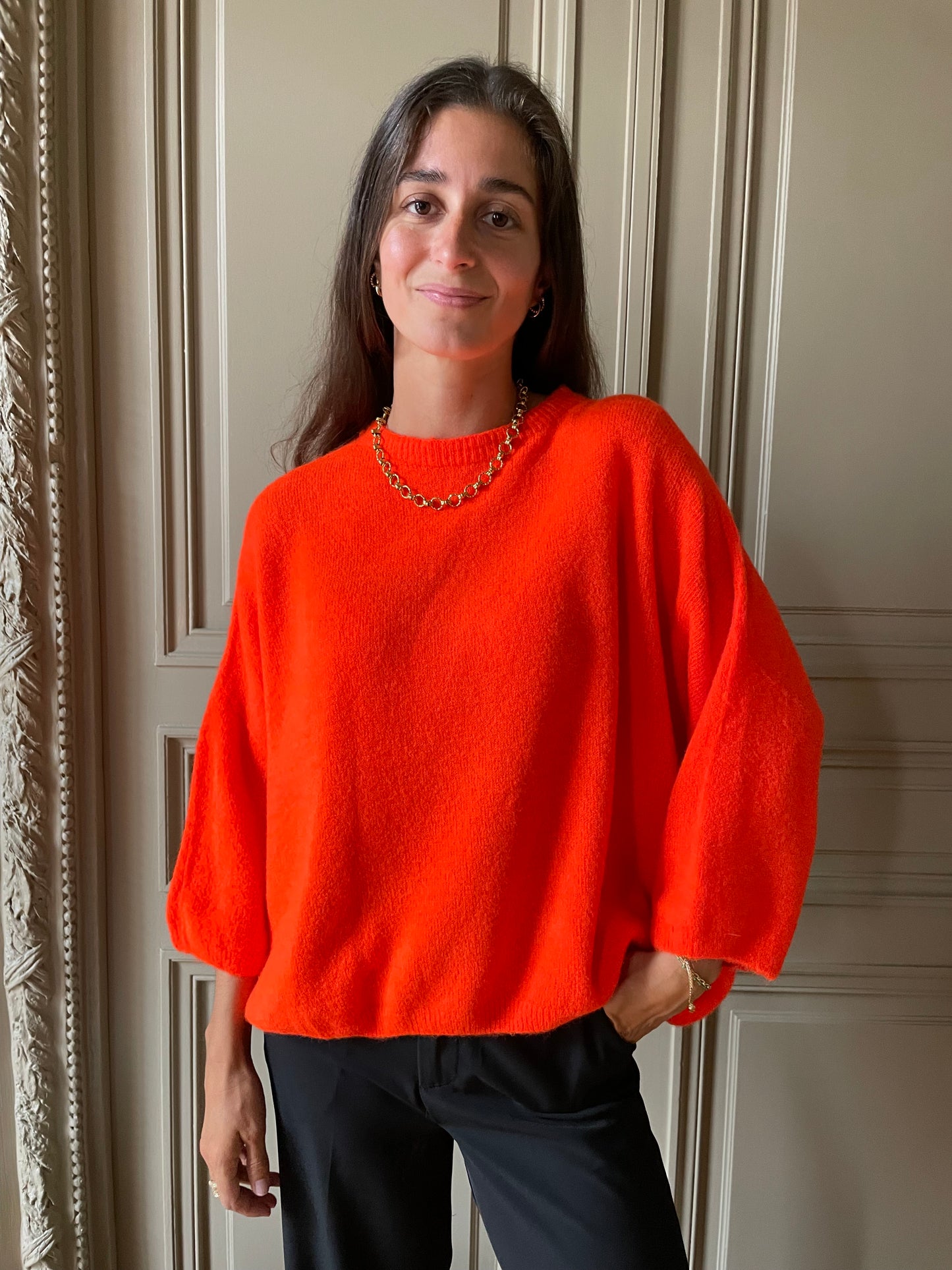 PULL SANS MANCHES ORANGE