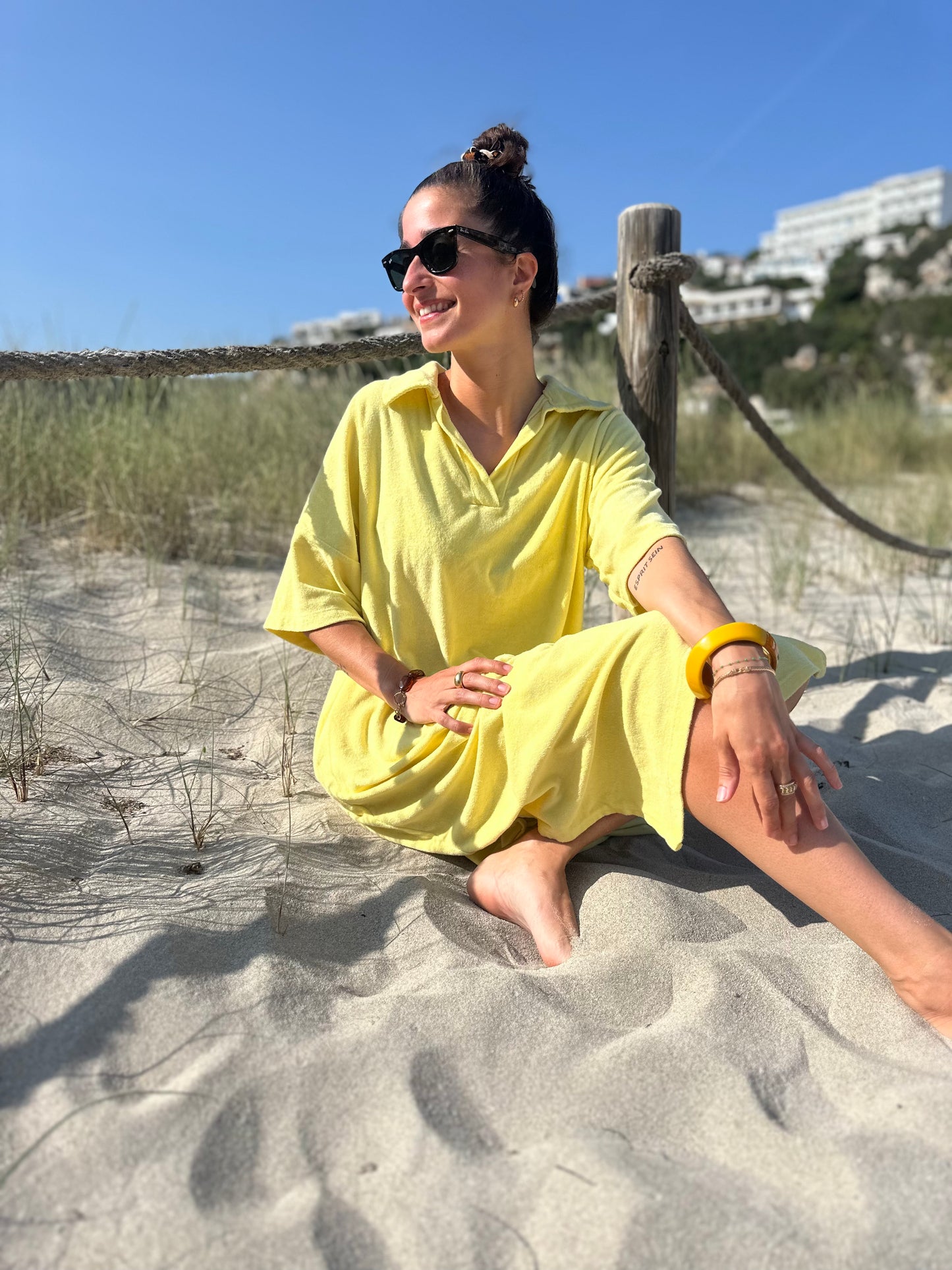 ROBE ÉPONGE CAROLINE JAUNE