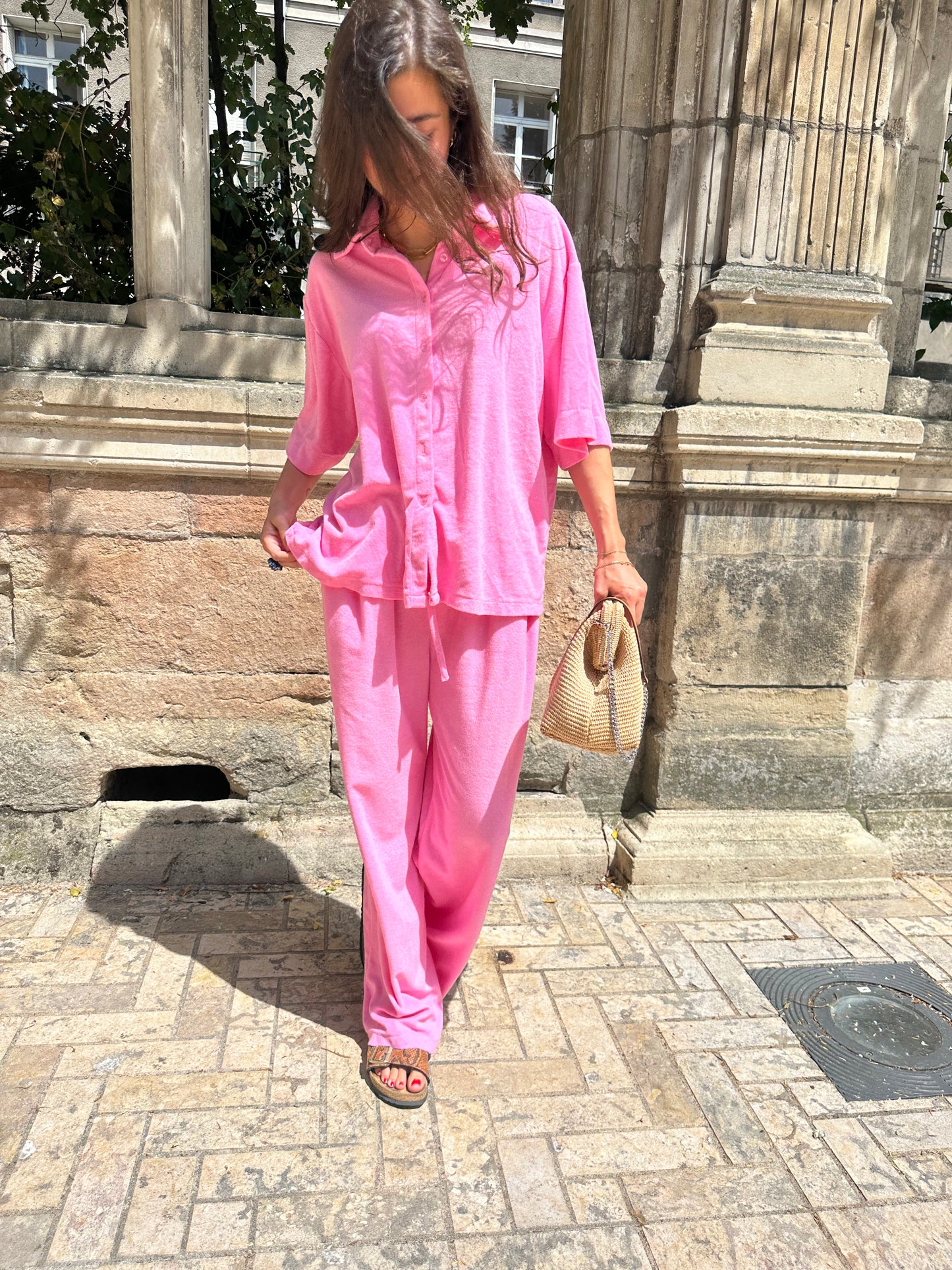 PANTALON ÉPONGE MARION ROSE BONBON