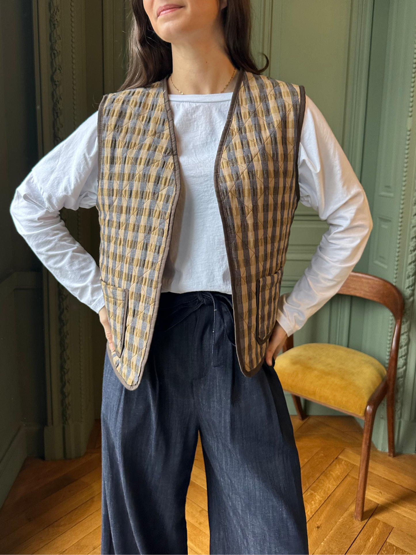 VESTE SANS MANCHES VICHY