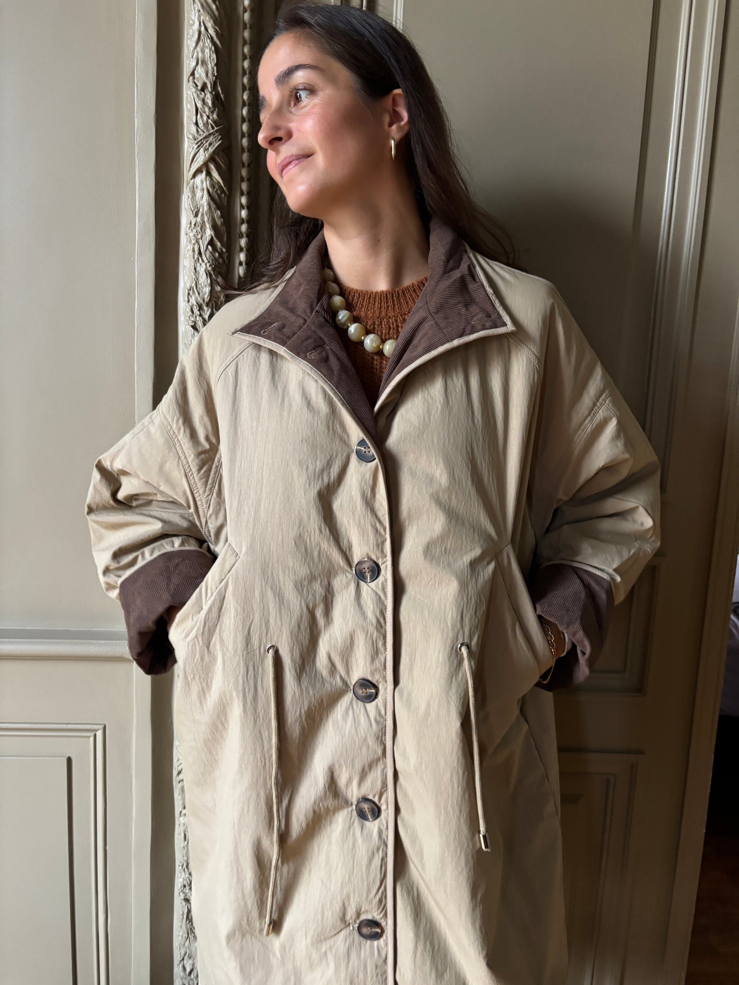 TRENCH MATELASSÉ BEIGE