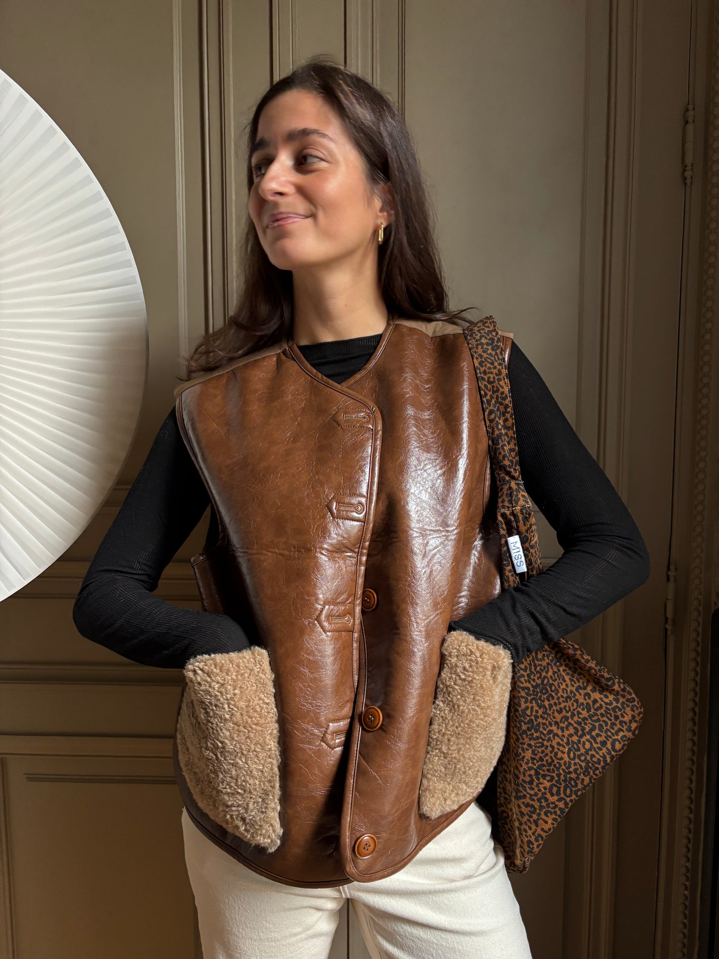 GILET SANS MANCHES BI MATIÈRE