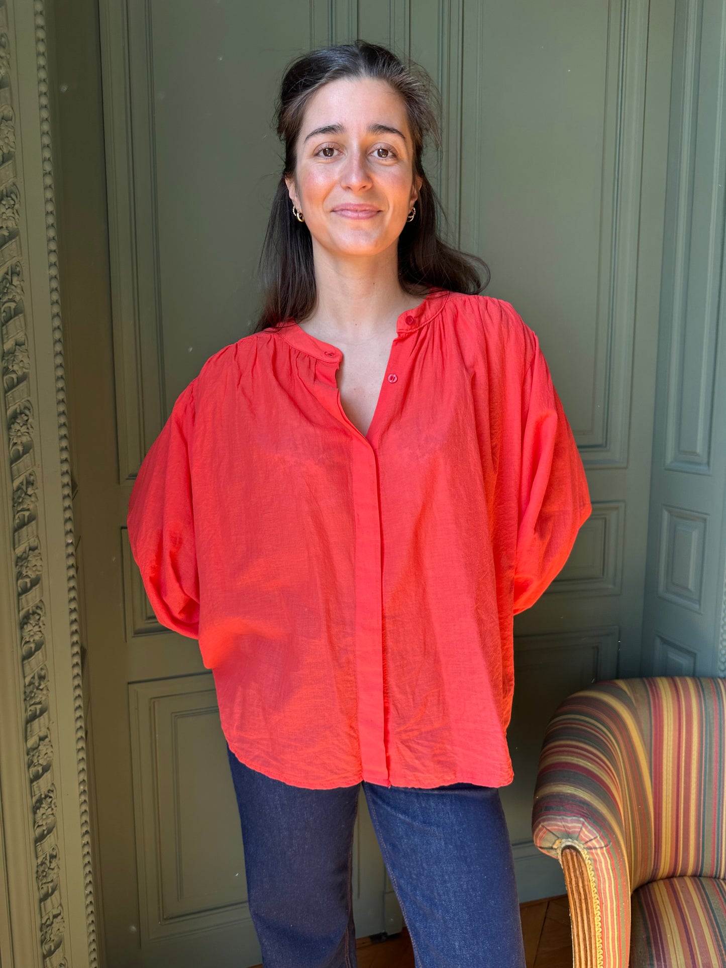 BLOUSE ROSALIE ROUGE CORAIL