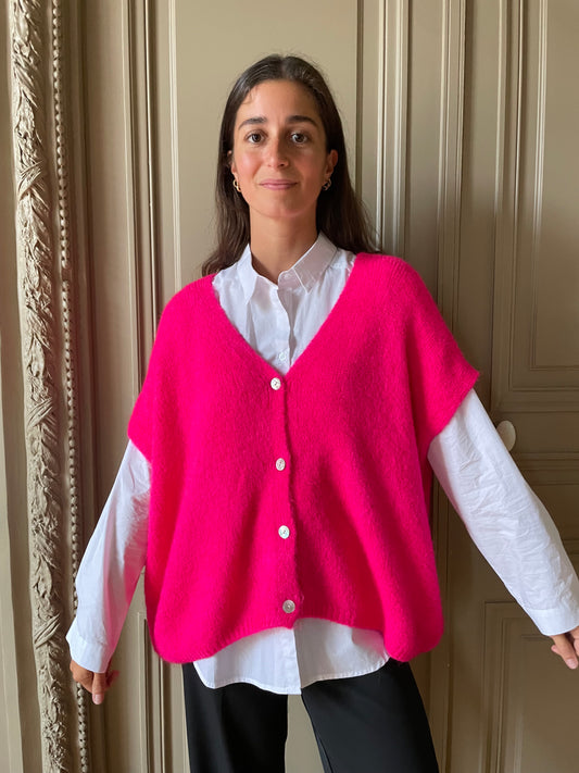 GILET SANS MANCHES ROSE FLASHY