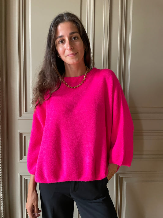 PULL SANS MANCHES ROSE FLASHY