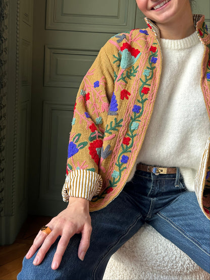 VESTE BRODEE CAMEL