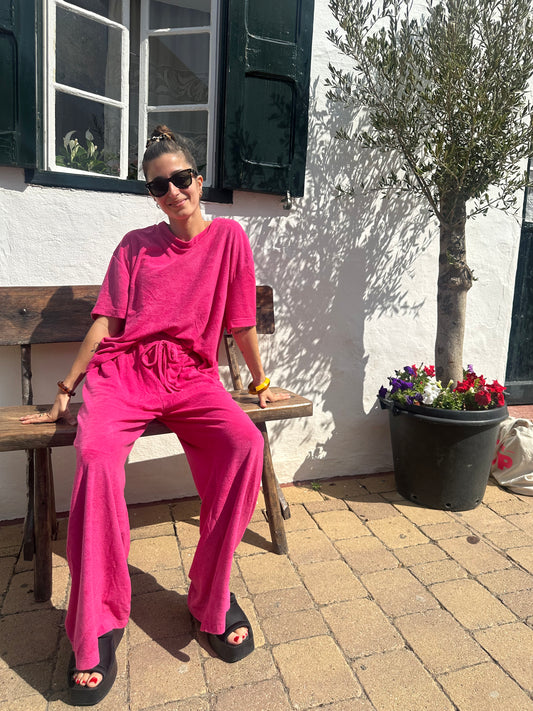 PANTALON ÉPONGE MARION ROSE FLASHY