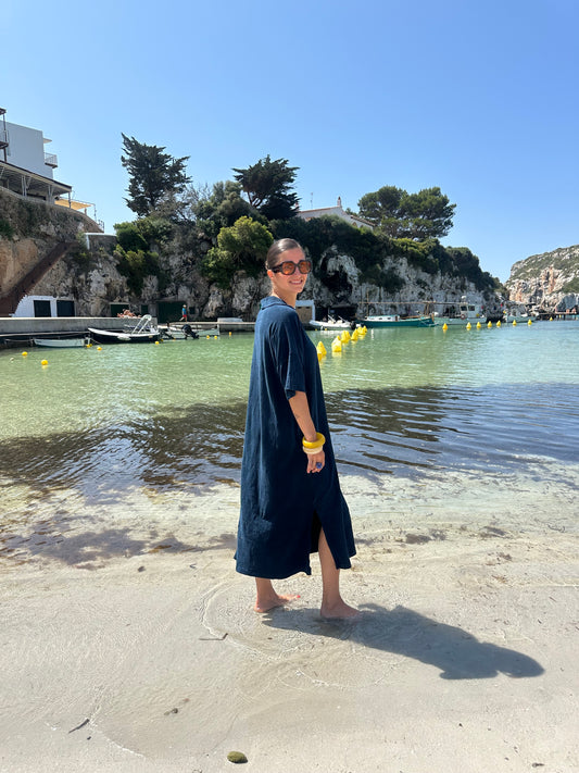 ROBE ÉPONGE CAROLINE BLEU MARINE