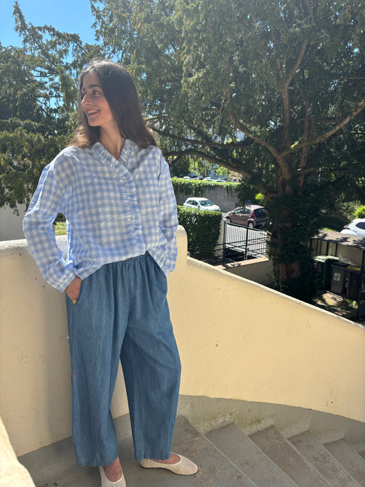 BLOUSE VICHY BLEU