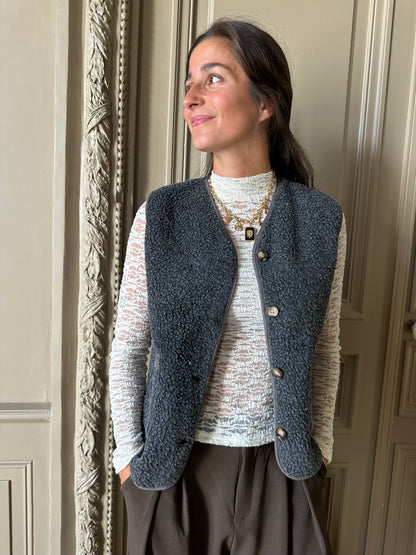 GILET SANS MANCHES THAIS GRIS