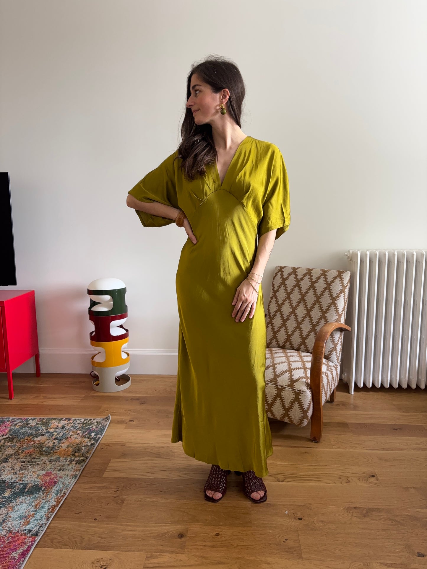 ROBE AMELIA VERTE OLIVE