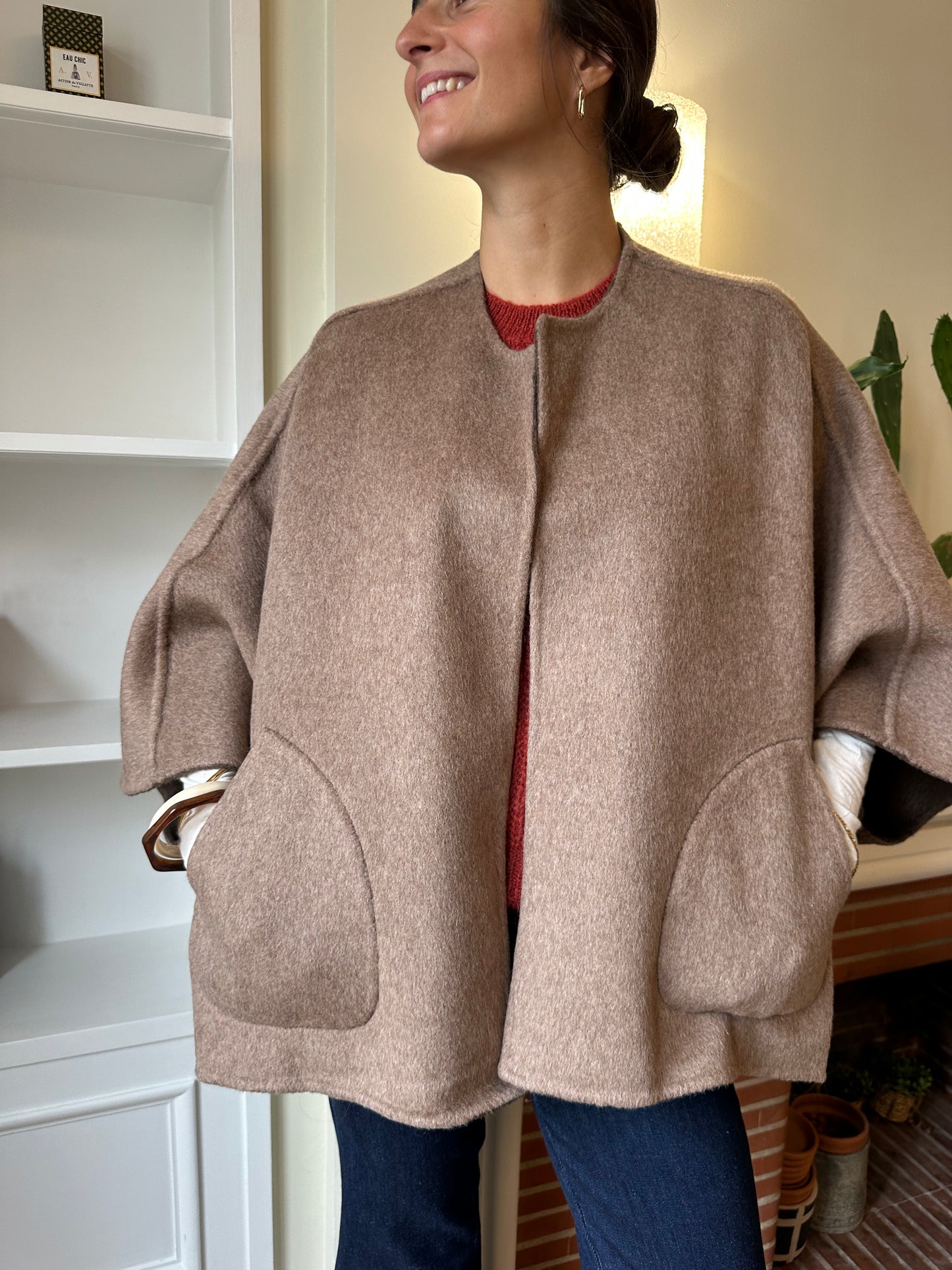 MANTEAU ELENA REVERSIBLE MARRON