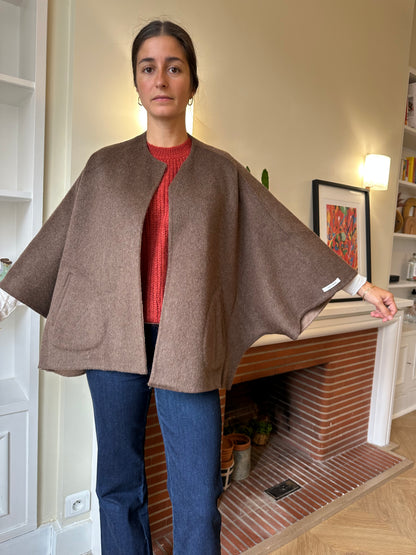 MANTEAU ELENA REVERSIBLE MARRON