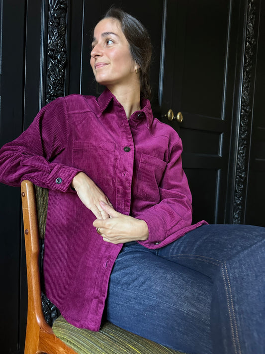 CHEMISE VELOURS PRUNE