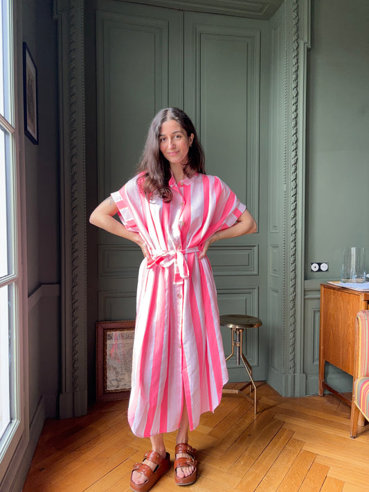 ROBE LOUISE RAYEE ROSE FLUO