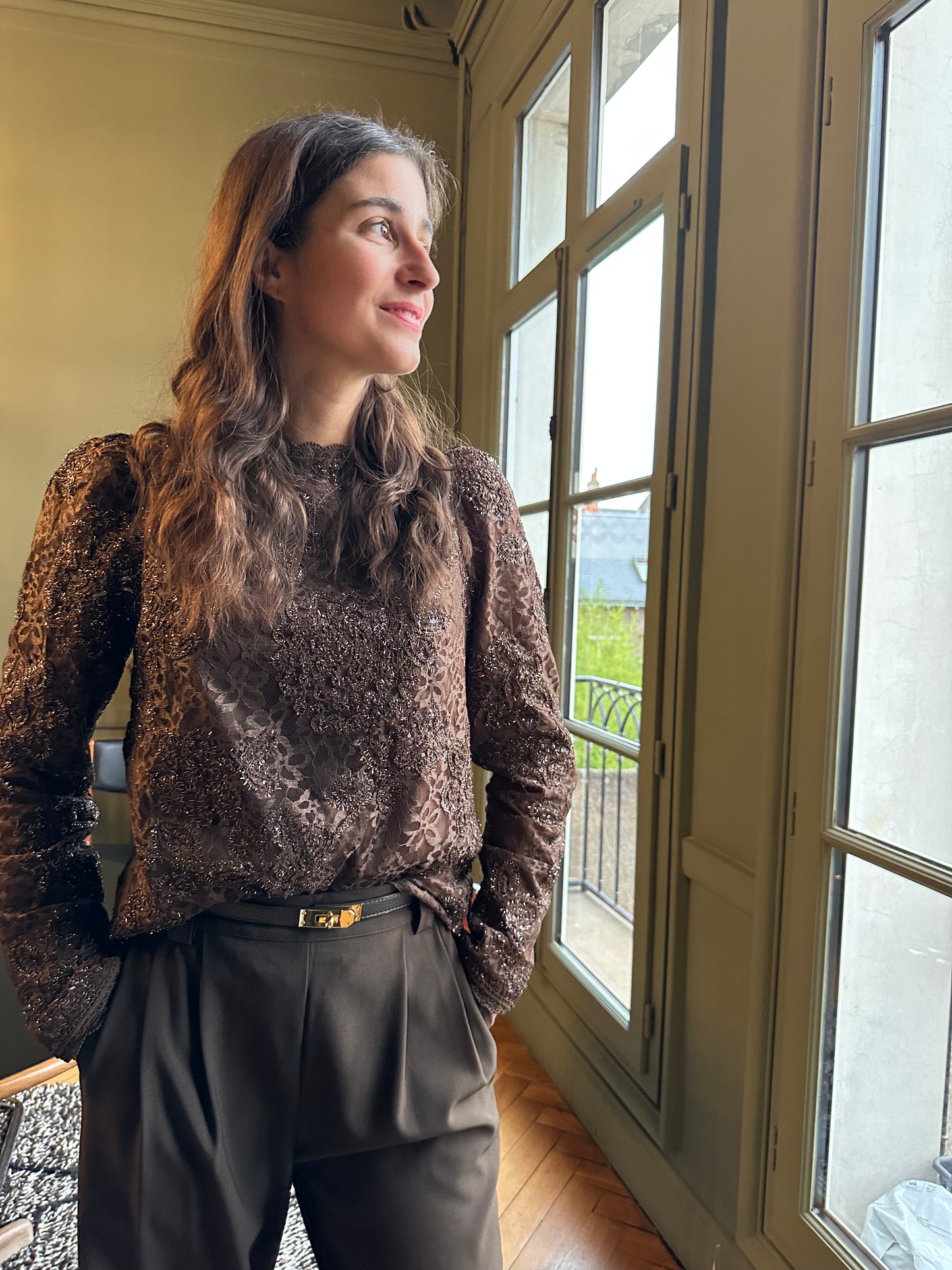 BLOUSE ALICIA MARRON