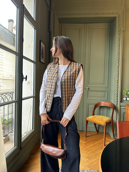 VESTE SANS MANCHES VICHY