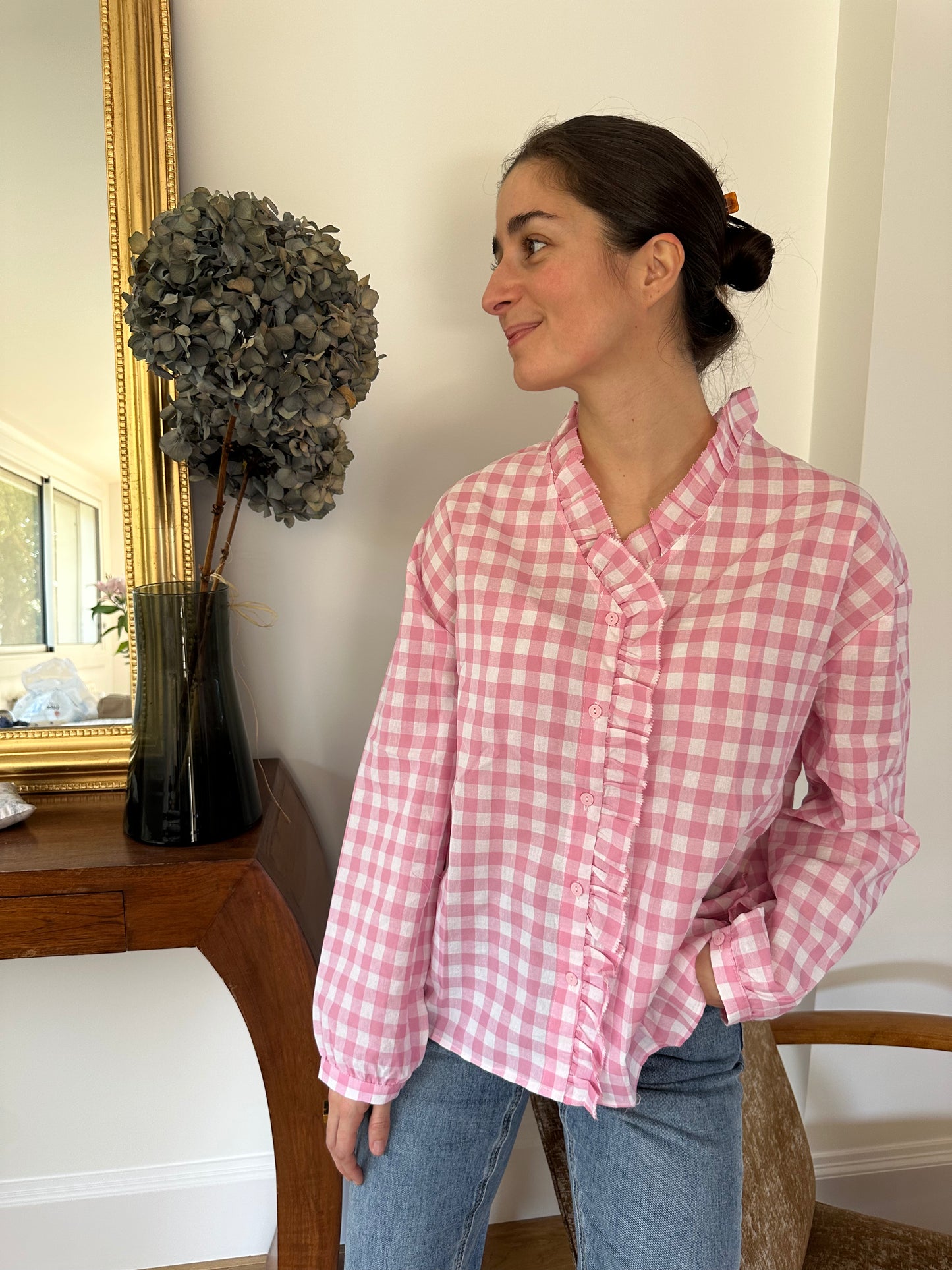 BLOUSE VICHY ROSE