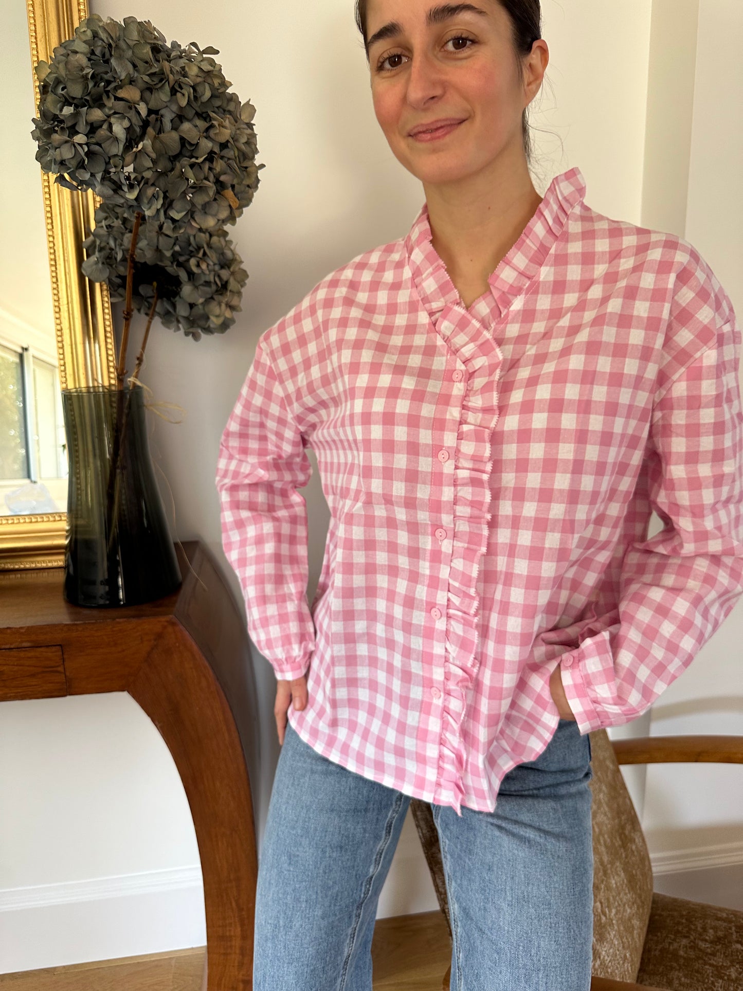 BLOUSE VICHY ROSE