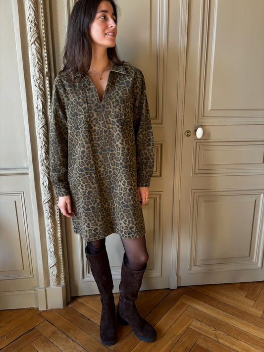ROBE JEAN LEOPARD