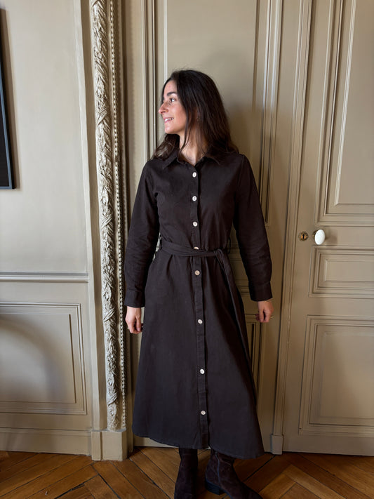 ROBE CHEMISE MARRON ELEN