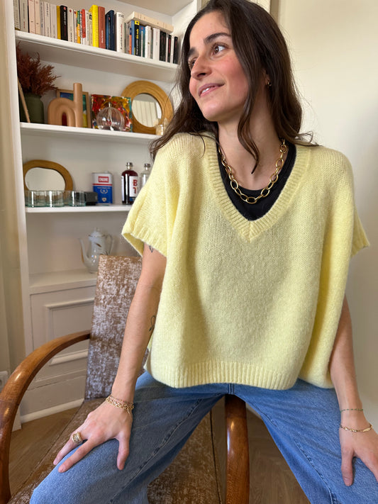 PULL SANS MANCHES ROSALIE JAUNE