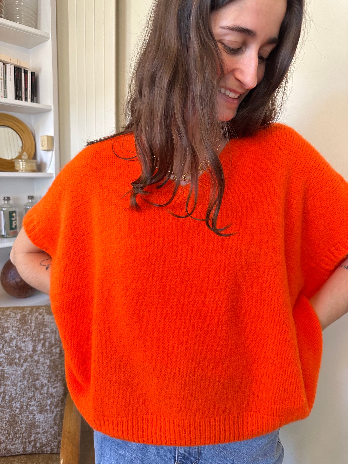 PULL SANS MANCHES ROSALIE ORANGE