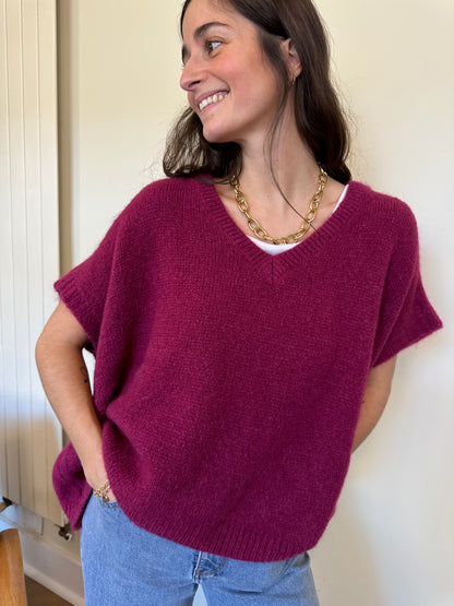 PULL SANS MANCHES ROSALIE PRUNE