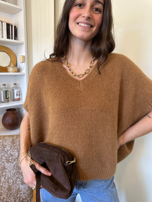 PULL SANS MANCHES ROSALIE CAMEL