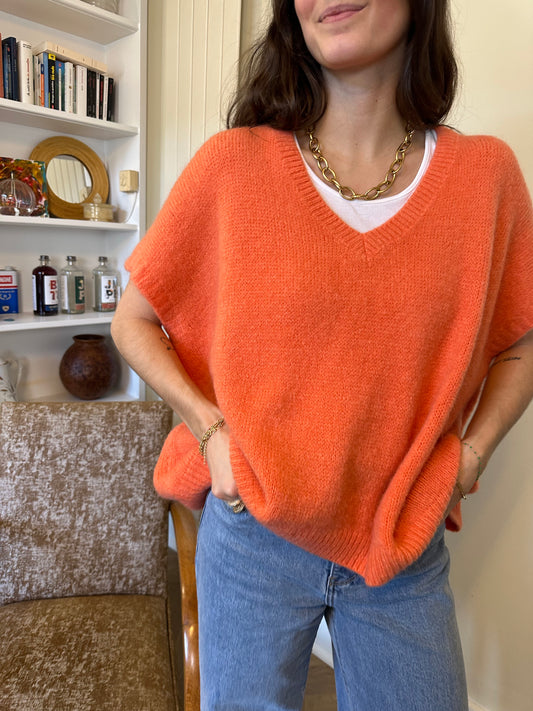 PULL SANS MANCHES ROSALIE ABRICOT