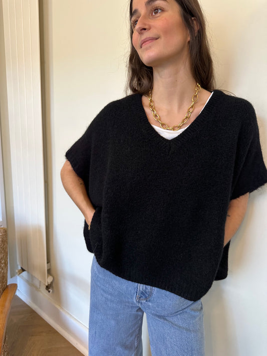 PULL SANS MANCHES ROSALIE NOIR