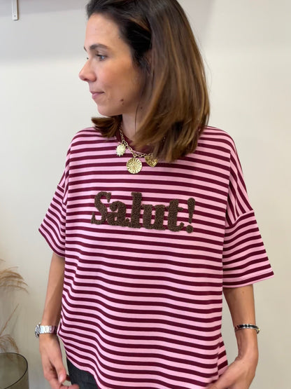 TSHIRT SALUT CERISE
