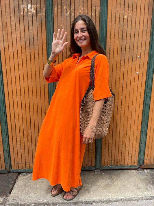 ROBE ÉPONGE CAROLINE ORANGE